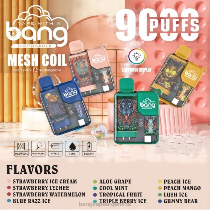 Bang Vape Box BC9000 precargado 16ml 8B6J6 desechable vape gang disposables