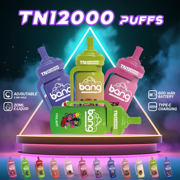 Bang Vape TN12000 vaina con bobina de malla 8B6J5 desechable vape gang flavors
