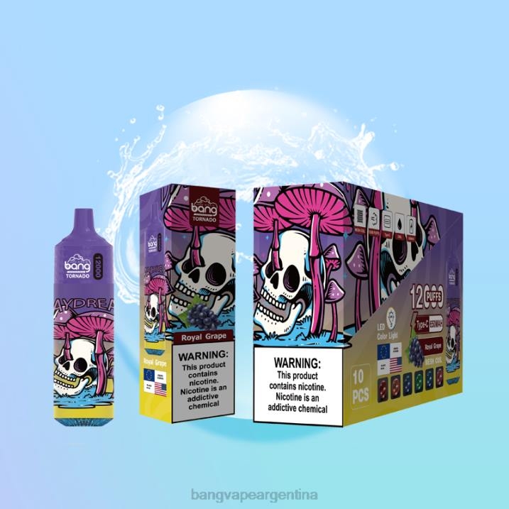 Bang Vape Tornado 12000 inhalaciones con bobina LED y malla. 8B6J4 desechable vape gang buenos aires