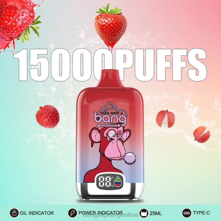 Bang Vape Digital Smart Screen 15000 inhalaciones 25ml 8B6J11 desechable Bang Vape argentina