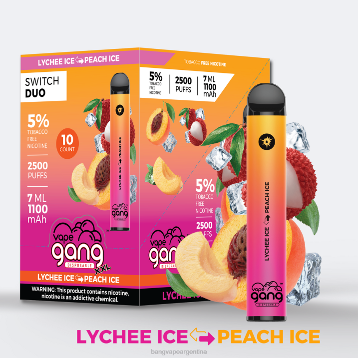 Vape Gang Switch Duo 2 sabores (caja de 10) 8B6J38 aloe fresa - mango fresa vape with a bang disposable