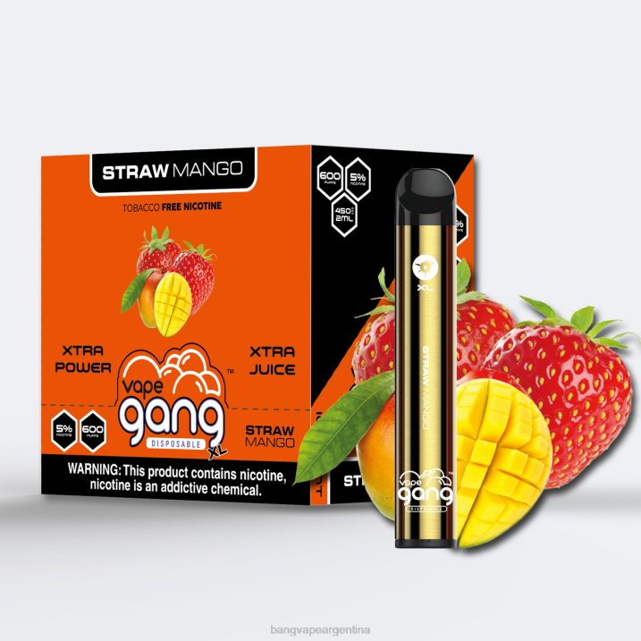 Vape Gang XL vaporizadores desechables 600 inhalaciones (caja de 10) 8B6J66 mango de paja vape gang buenos aires