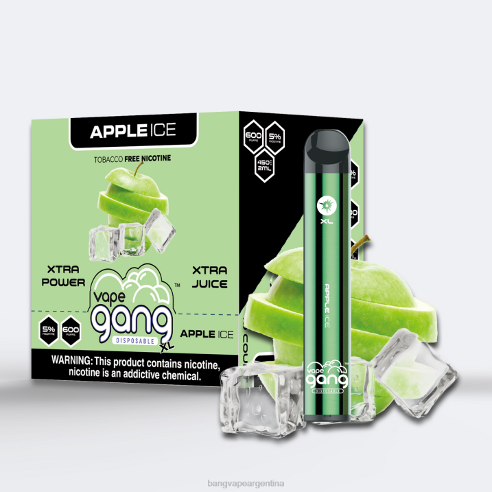 Vape Gang XL vaporizadores desechables 600 inhalaciones (caja de 10) 8B6J67 hielo de manzana vape gang flavors