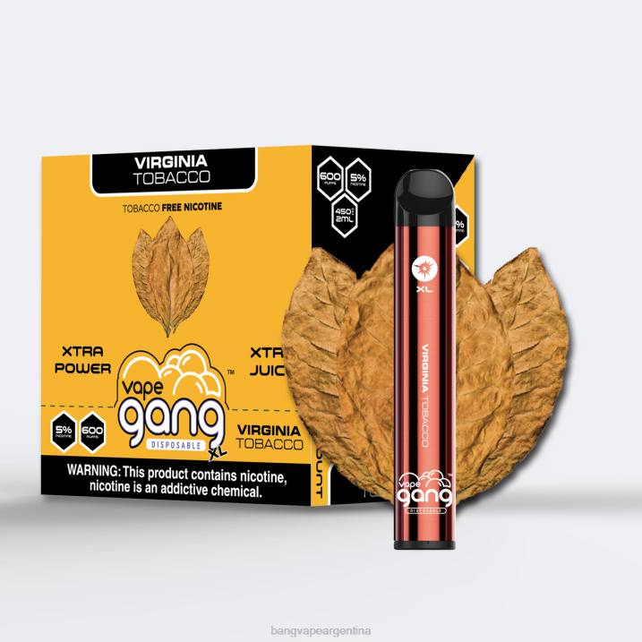 Vape Gang XL vaporizadores desechables 600 inhalaciones (caja de 10) 8B6J70 tabaco virginia vape with a bang disposable